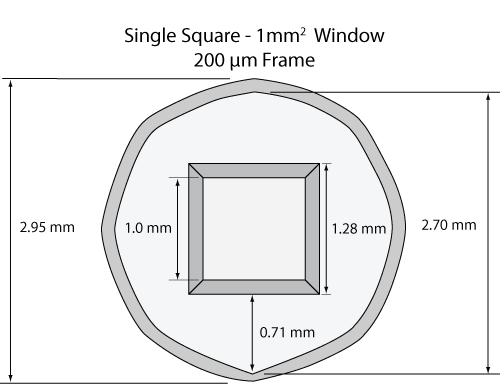 200um 1mm square